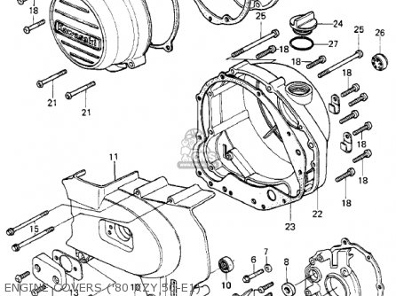 ENGINE COVERS ('80 KZY 50-E1) - KZ750E1 1980 USA CANADA