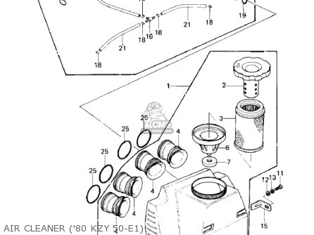 AIR CLEANER ('80 KZY 50-E1) - KZ750E1 1980 USA CANADA