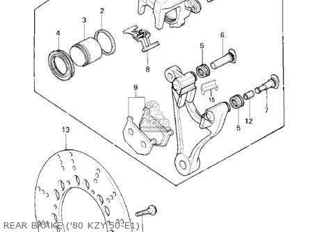 REAR BRAKE ('80 KZY 50-E1) - KZ750E1 1980 USA CANADA