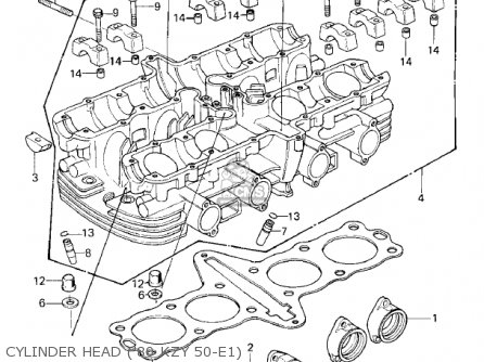 CYLINDER HEAD ('80 KZY 50-E1) - KZ750E1 1980 USA CANADA