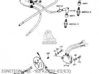 IGNITION ('81 -'82 KZ750-E2/E3) - KZ750E1 1980 USA CANADA