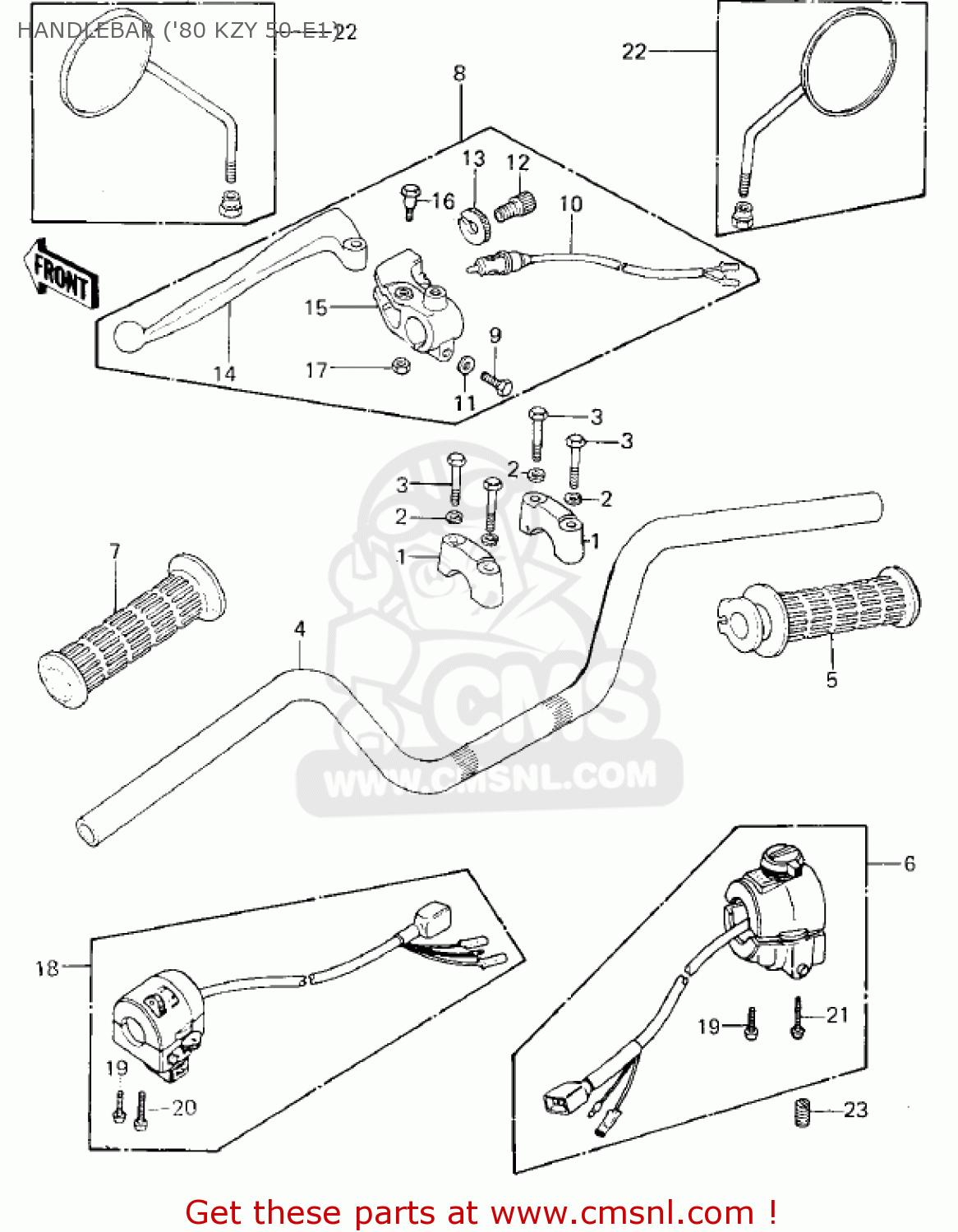 HANDLEBAR ('80 KZY 50-E1) KZ750E2 1981 USA CANADA