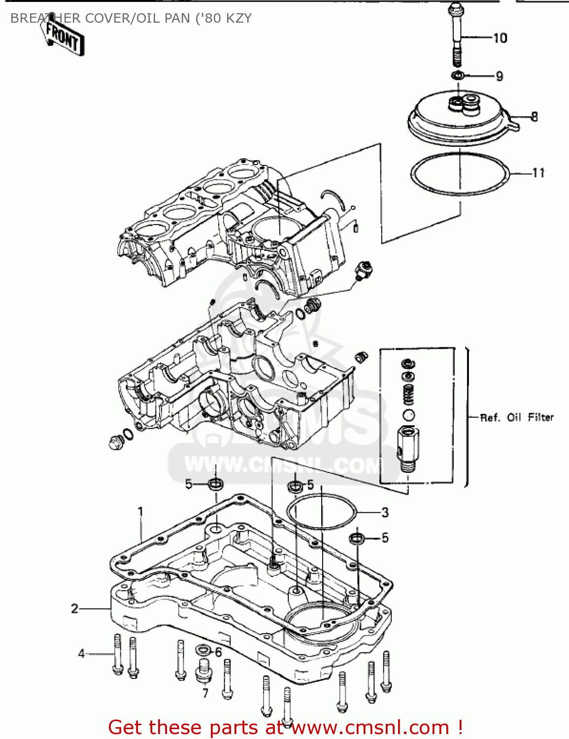 BREATHER COVER/OIL PAN ('80 KZY KZ750E2 1981 USA CANADA