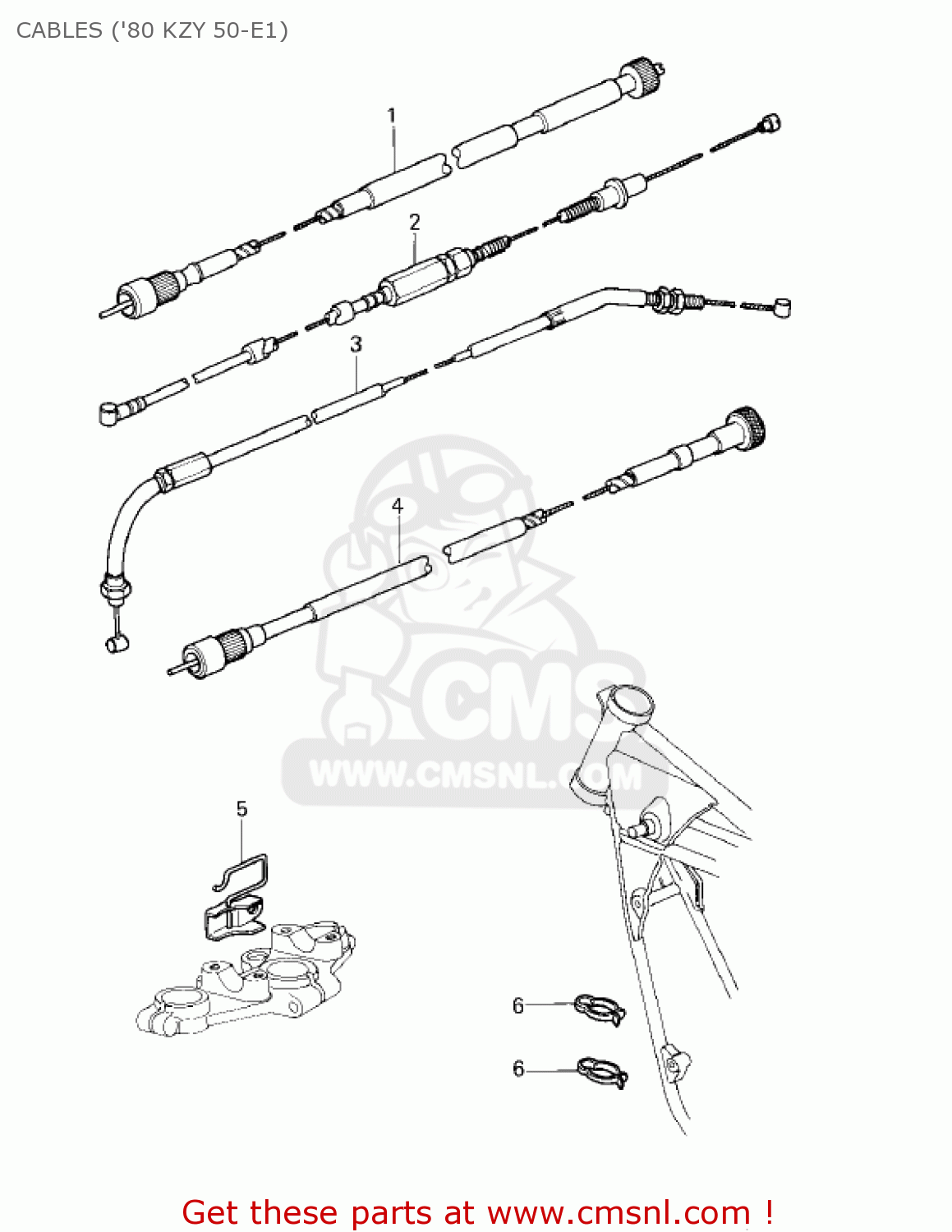CABLES ('80 KZY 50-E1) KZ750E2 1981 USA CANADA