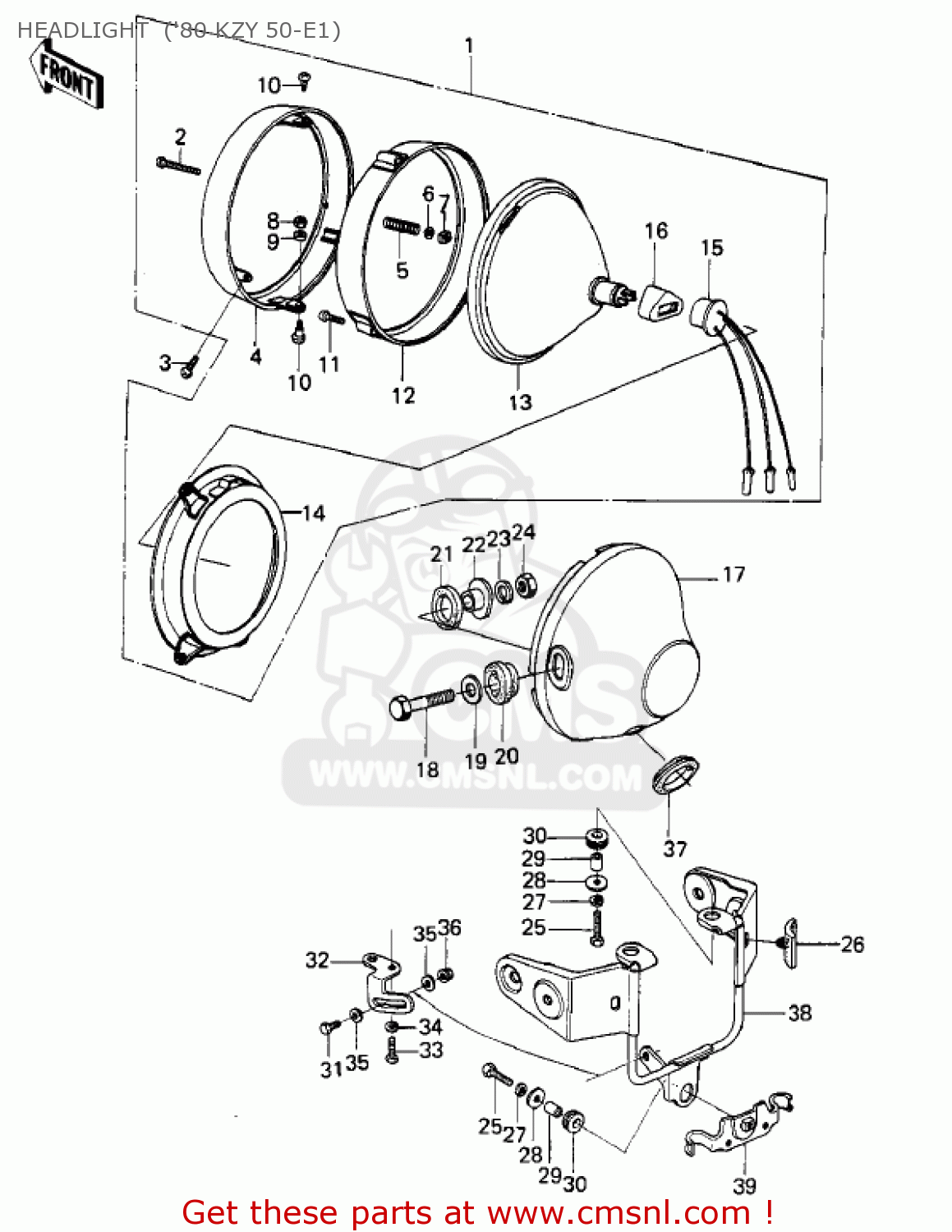 HEADLIGHT  ('80 KZY 50-E1) KZ750E2 1981 USA CANADA