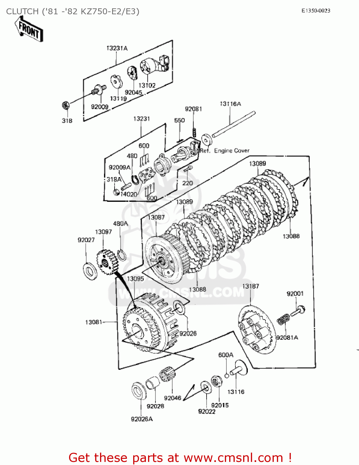 CLUTCH ('81 -'82 KZ750-E2/E3) KZ750E2 1981 USA CANADA