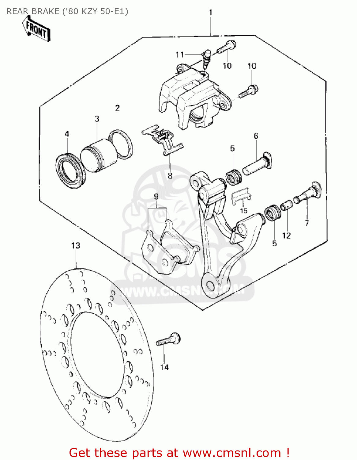 REAR BRAKE ('80 KZY 50-E1) KZ750E2 1981 USA CANADA