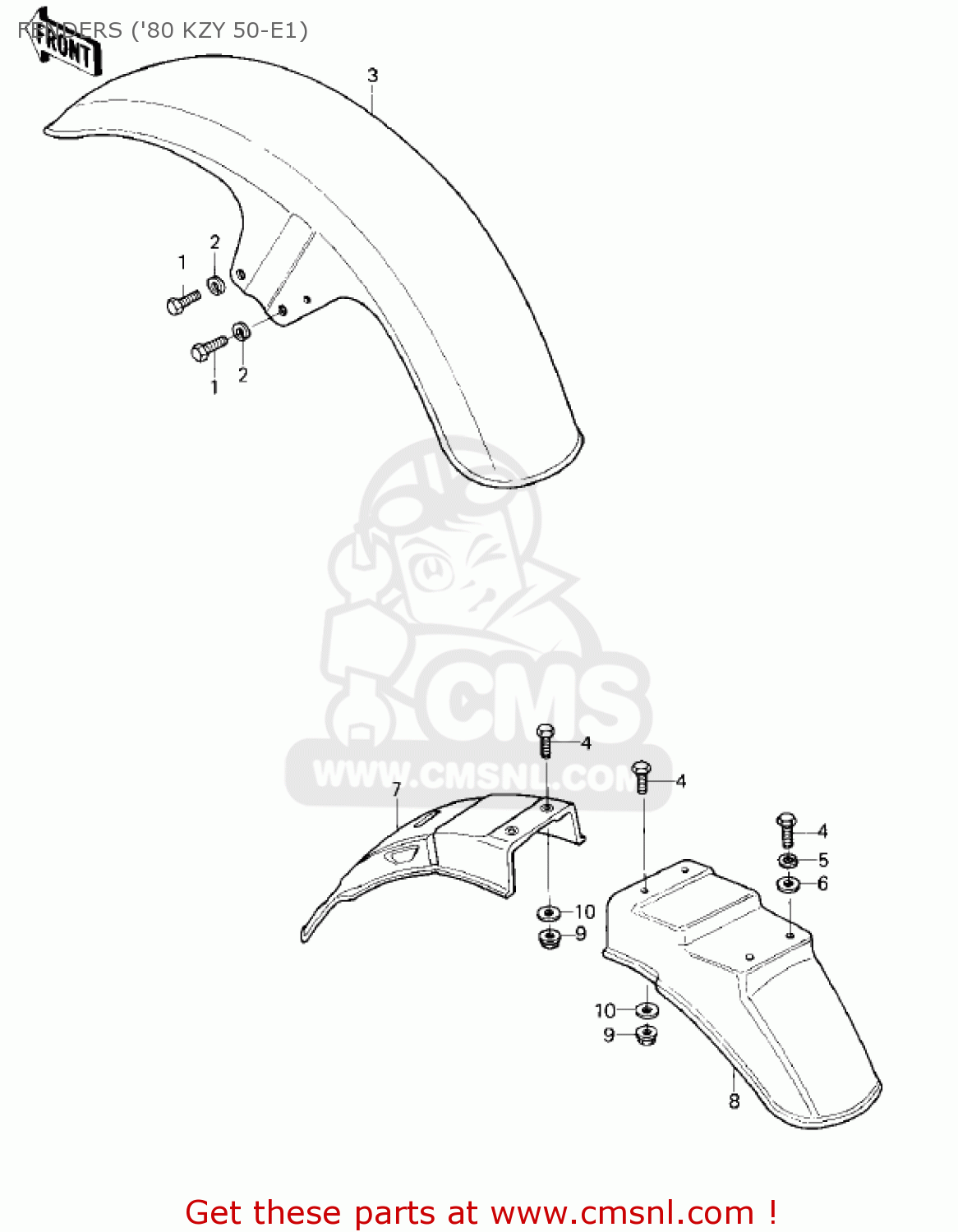 FENDERS ('80 KZY 50-E1) KZ750E2 1981 USA CANADA