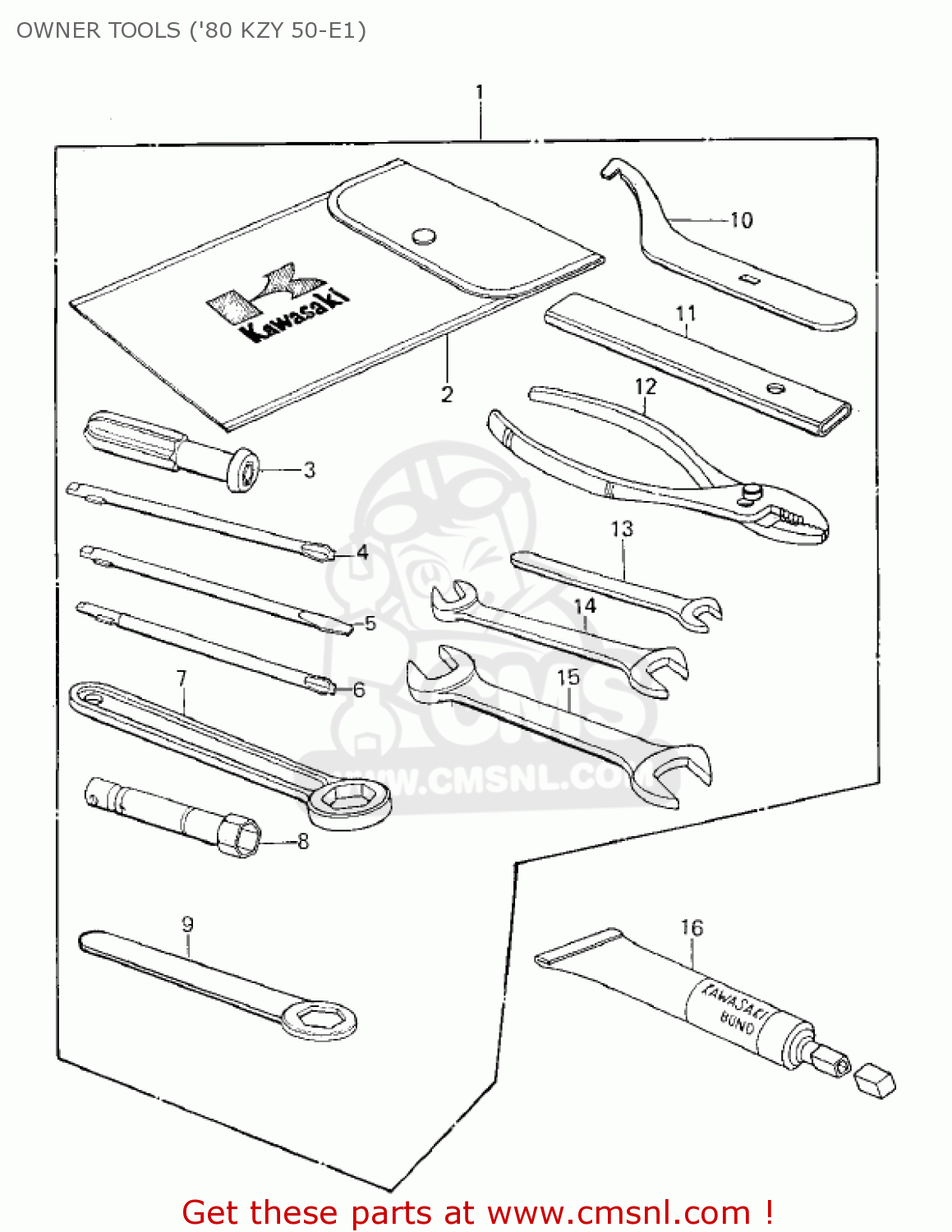 OWNER TOOLS ('80 KZY 50-E1) KZ750E2 1981 USA CANADA