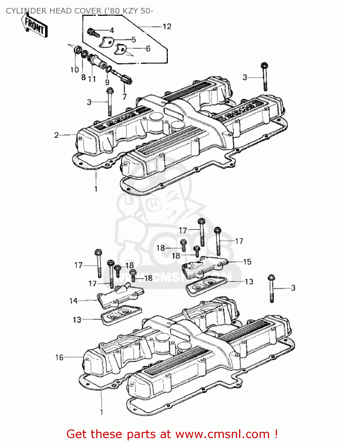 CYLINDER HEAD COVER ('80 KZY 50- KZ750E2 1981 USA CANADA