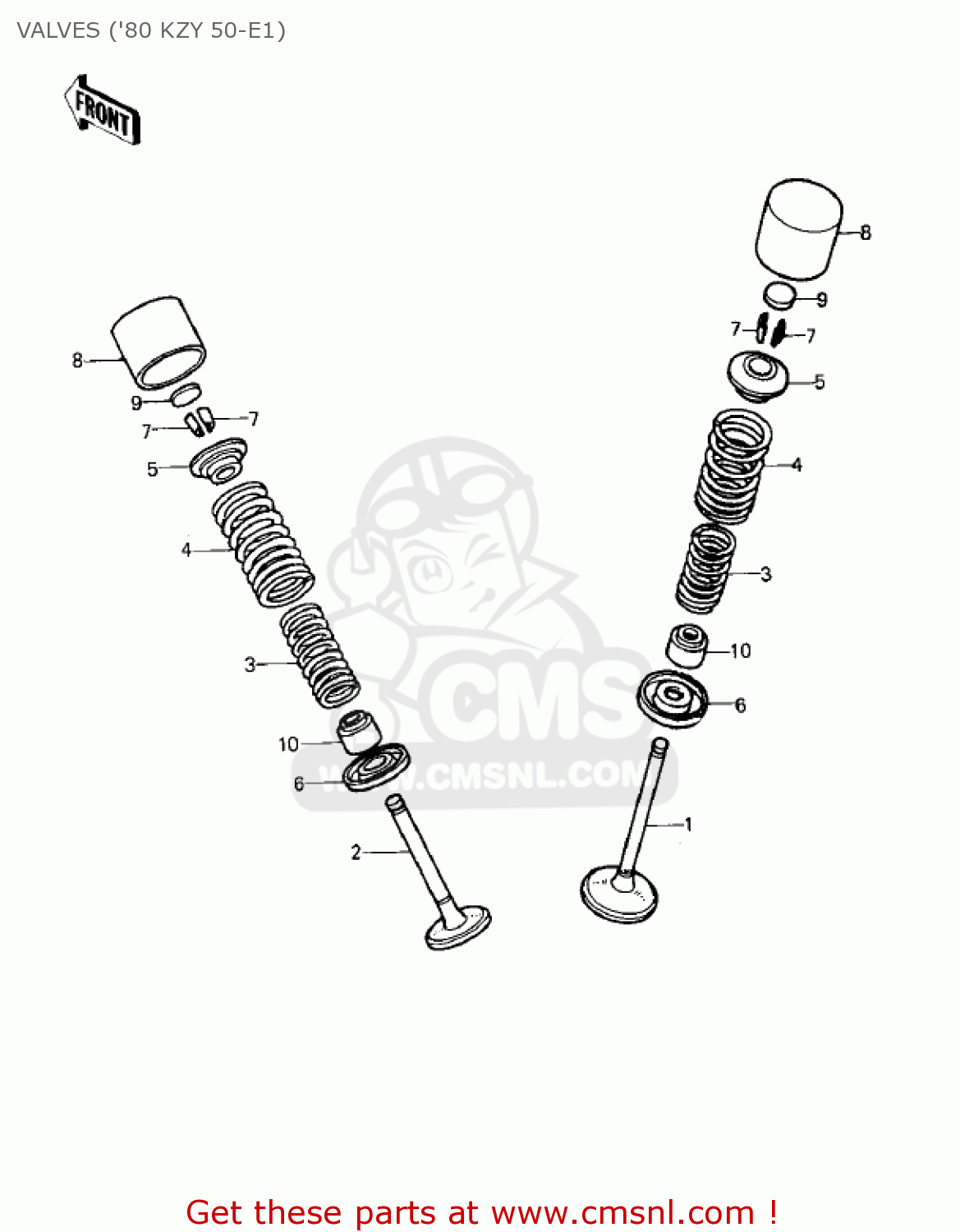 VALVES ('80 KZY 50-E1) KZ750E2 1981 USA CANADA
