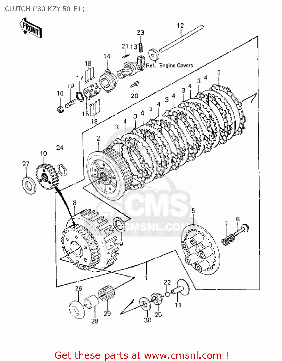 CLUTCH ('80 KZY 50-E1) KZ750E2 1981 USA CANADA