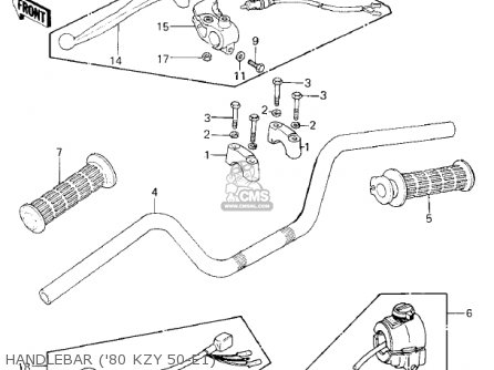 HANDLEBAR ('80 KZY 50-E1) - KZ750E2 1981 USA CANADA