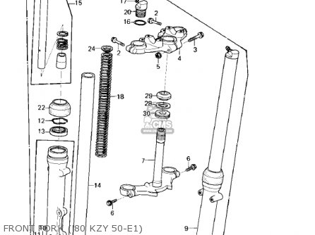 FRONT FORK ('80 KZY 50-E1) - KZ750E2 1981 USA CANADA