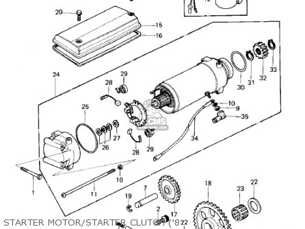 STARTER MOTOR/STARTER CLUTCH ('8 - KZ750E2 1981 USA CANADA