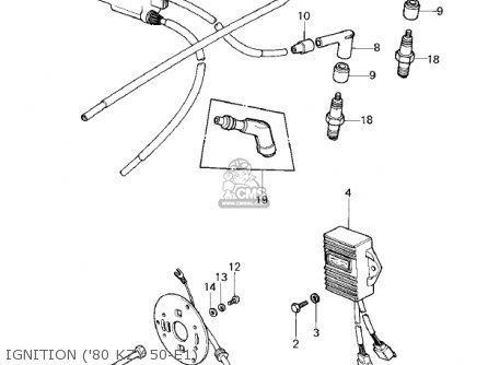 IGNITION ('80 KZY 50-E1) - KZ750E2 1981 USA CANADA