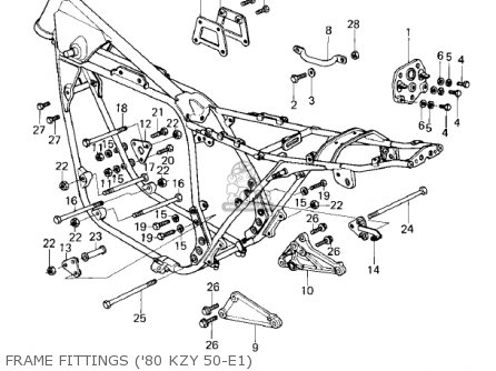 FRAME FITTINGS ('80 KZY 50-E1) - KZ750E2 1981 USA CANADA