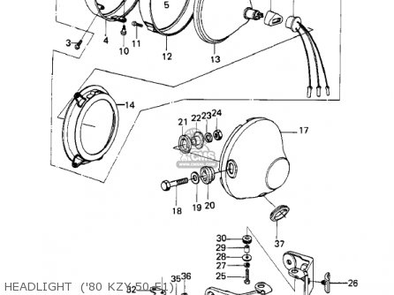 HEADLIGHT  ('80 KZY 50-E1) - KZ750E2 1981 USA CANADA