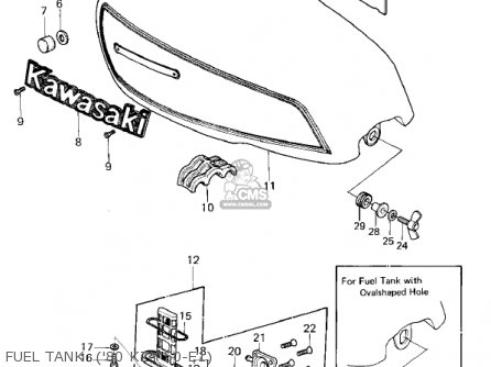 FUEL TANK  ('80 KZY 50-E1) - KZ750E2 1981 USA CANADA