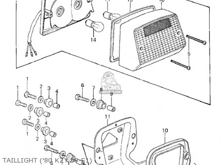TAILLIGHT ('80 KZY 50-E1) - KZ750E2 1981 USA CANADA