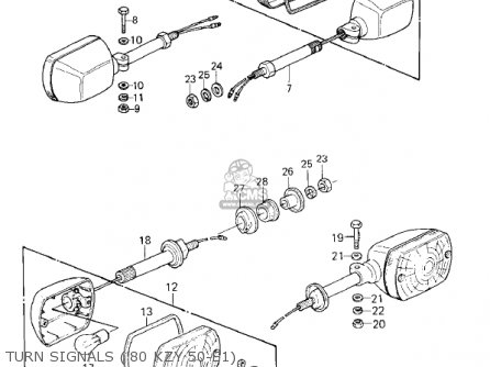 TURN SIGNALS ('80 KZY 50-E1) - KZ750E2 1981 USA CANADA