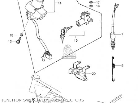 IGNITION SWITCH/LOCKS/REFLECTORS - KZ750E2 1981 USA CANADA