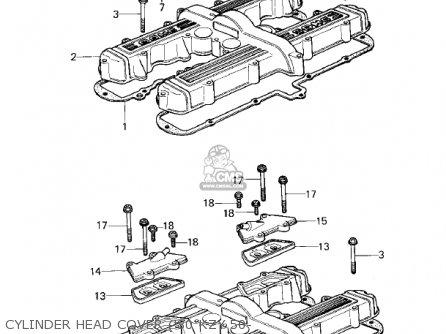 CYLINDER HEAD COVER ('80 KZY 50- - KZ750E2 1981 USA CANADA