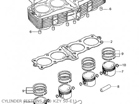 CYLINDER PISTONS ('80 KZY 50-E1) - KZ750E2 1981 USA CANADA