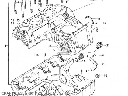 CRANKCASE ('80 KZY 50-E1) - KZ750E2 1981 USA CANADA