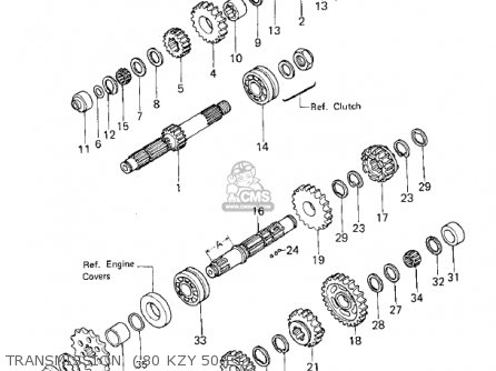 TRANSMISSION  ('80 KZY 50-E1) - KZ750E2 1981 USA CANADA