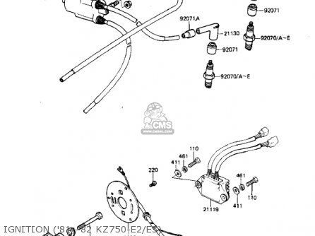 IGNITION ('81 -'82 KZ750-E2/E3) - KZ750E2 1981 USA CANADA
