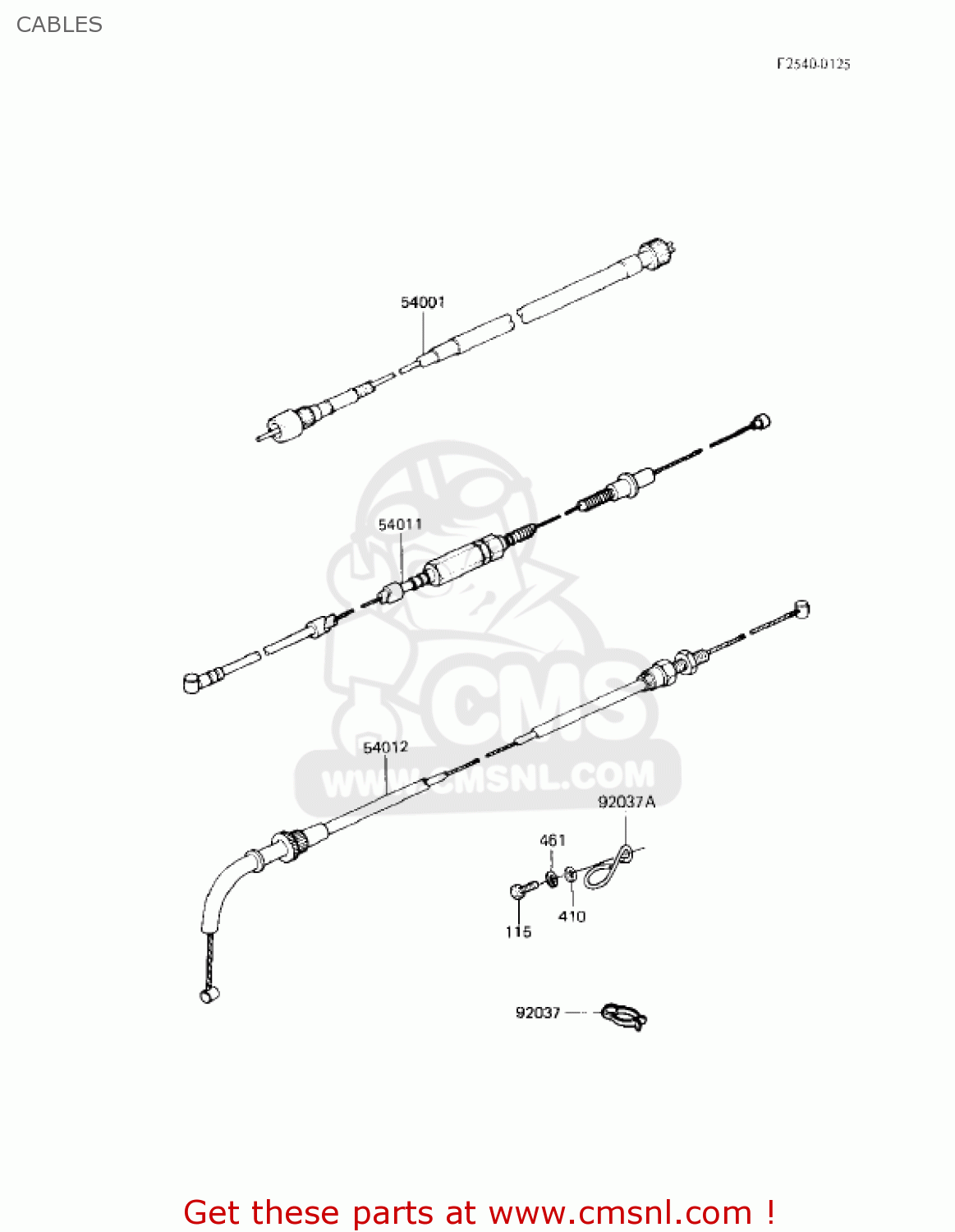 CABLES KZ750F1 SHAFT 1983 USA CANADA / LTD
