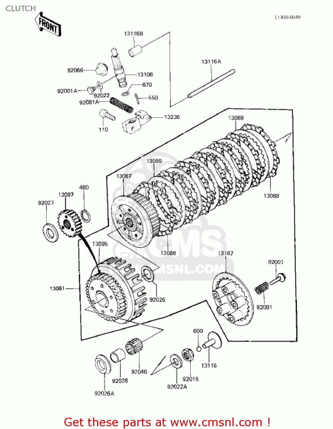 CLUTCH KZ750F1 SHAFT 1983 USA CANADA / LTD