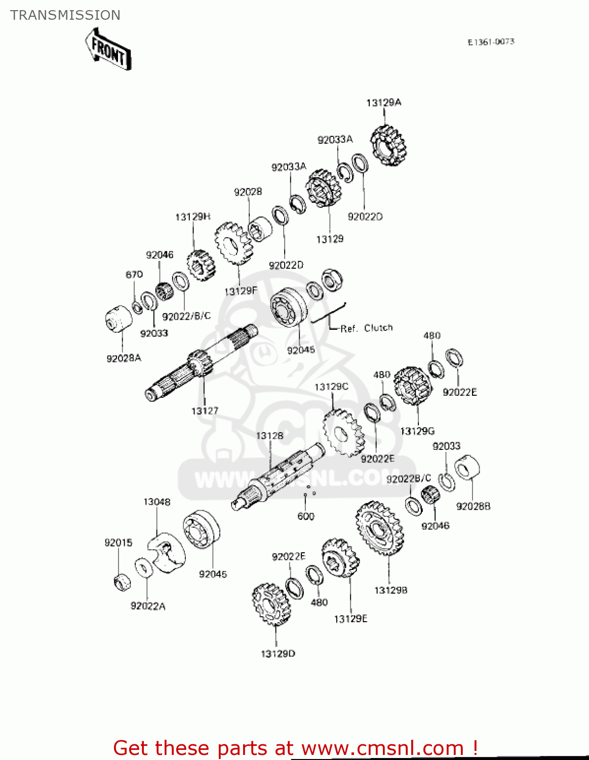 TRANSMISSION KZ750F1 SHAFT 1983 USA CANADA / LTD