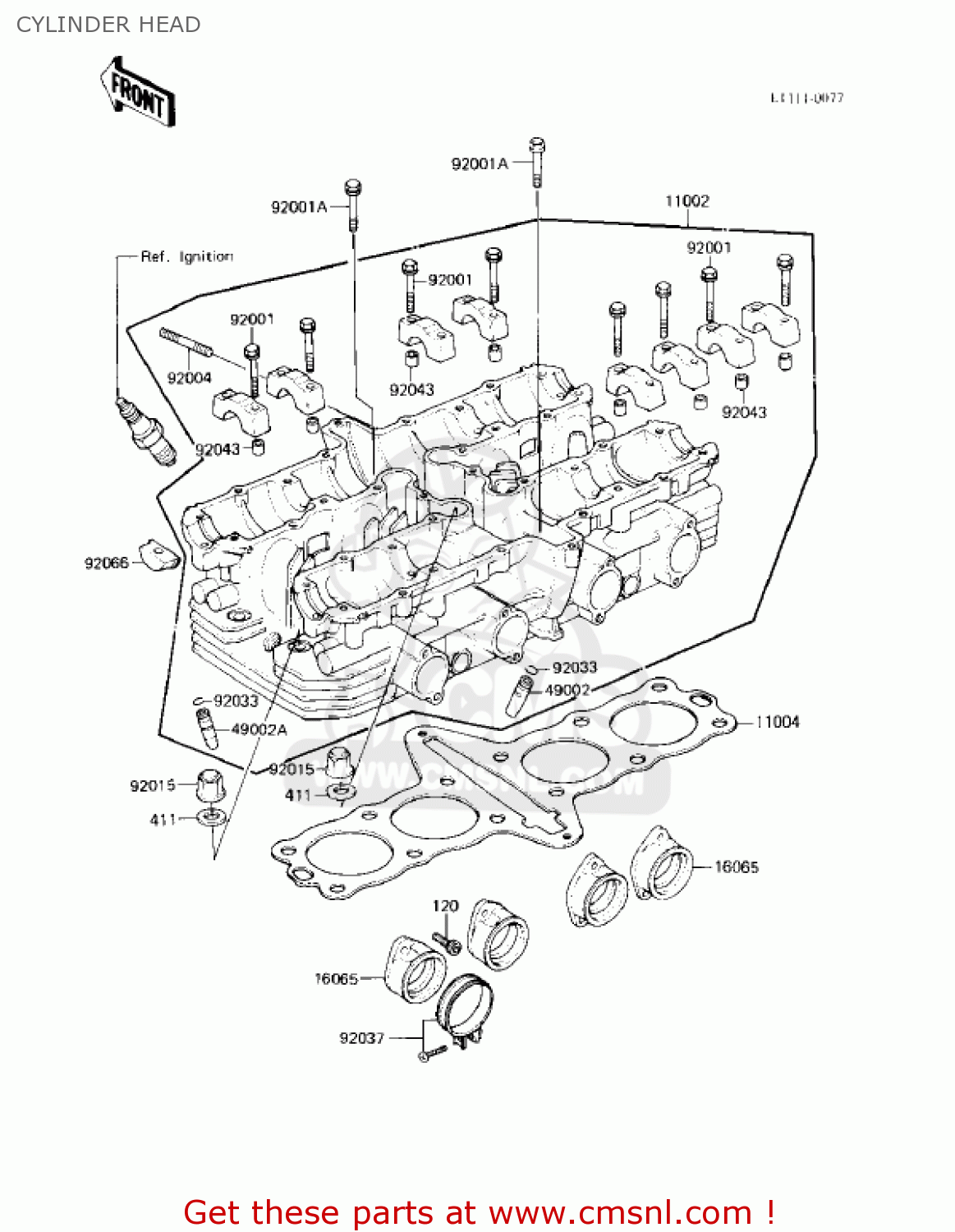 CYLINDER HEAD KZ750F1 SHAFT 1983 USA CANADA / LTD