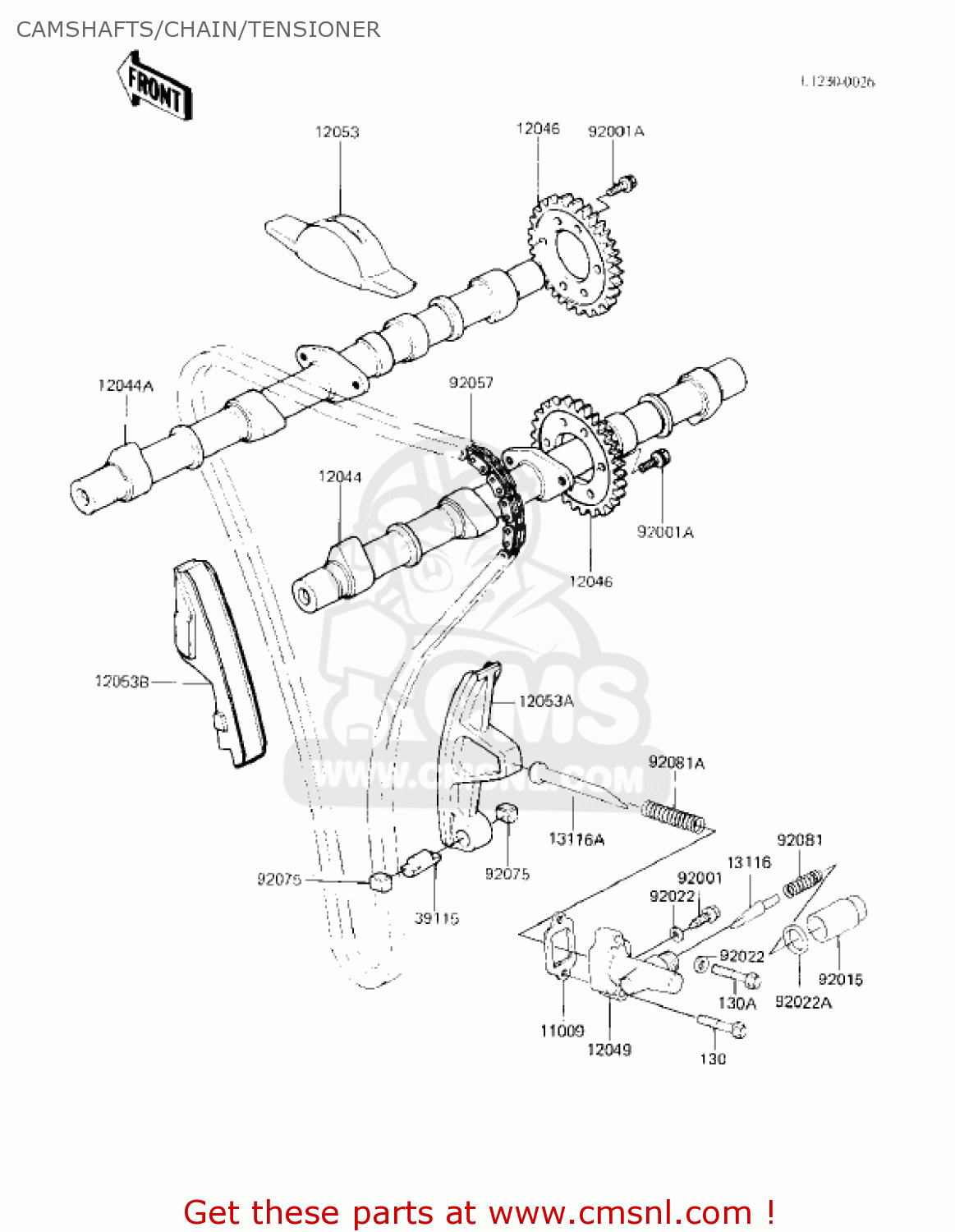 CAMSHAFTS/CHAIN/TENSIONER KZ750F1 SHAFT 1983 USA CANADA / LTD