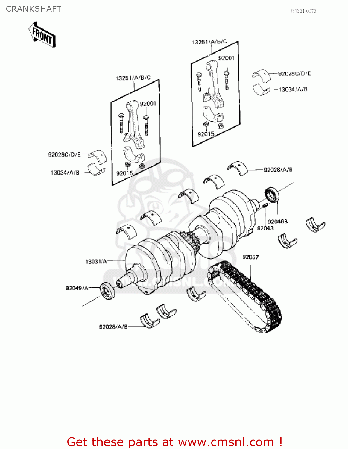 CRANKSHAFT KZ750F1 SHAFT 1983 USA CANADA / LTD