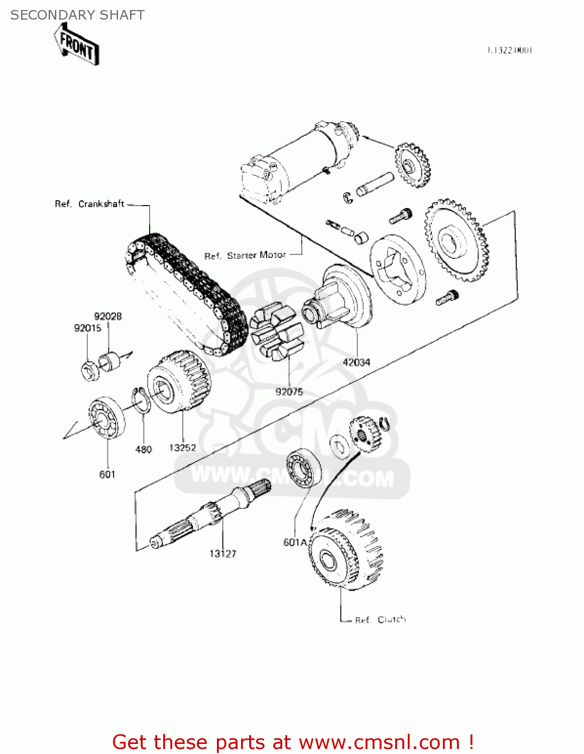 SECONDARY SHAFT KZ750F1 SHAFT 1983 USA CANADA / LTD