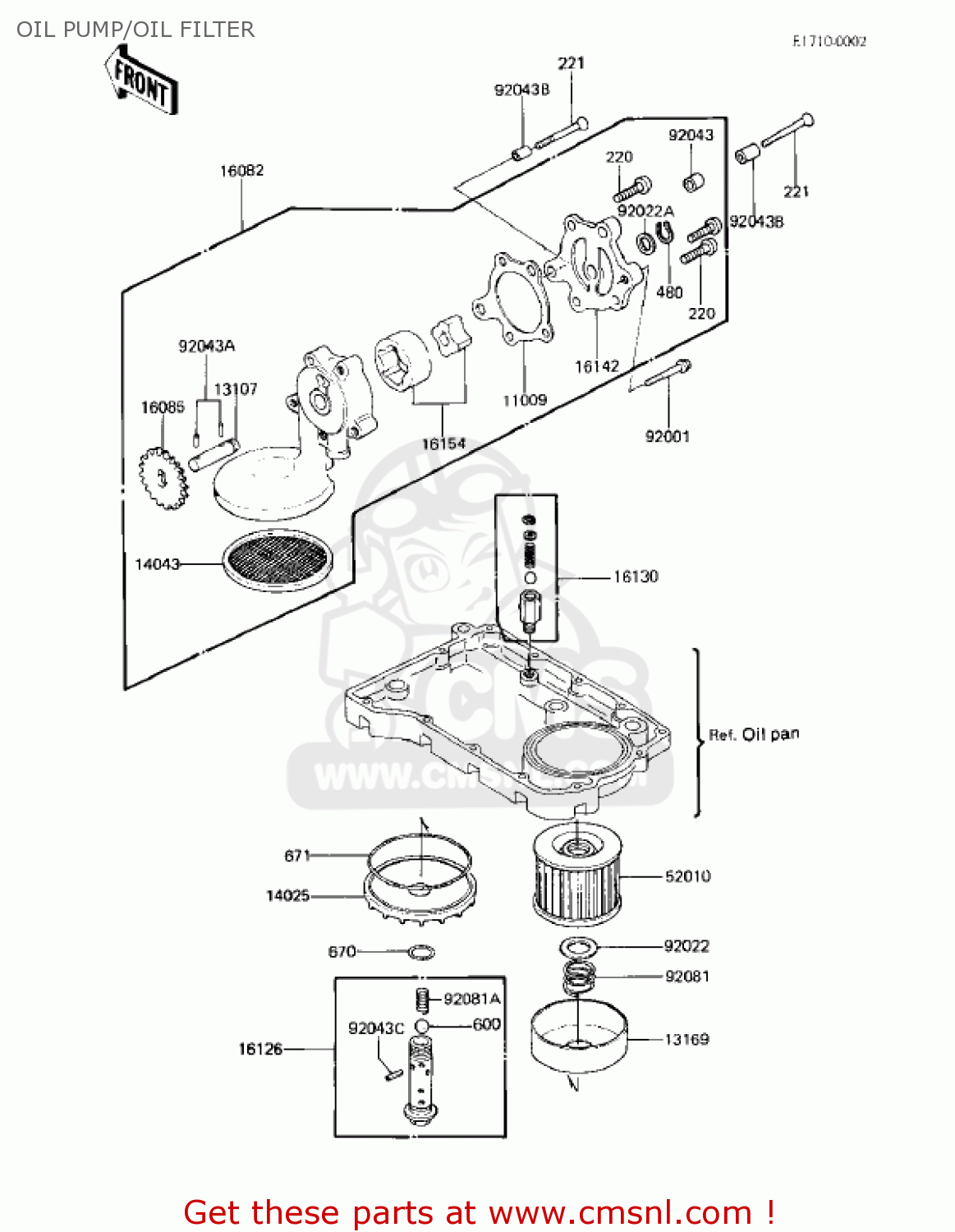 OIL PUMP/OIL FILTER KZ750F1 SHAFT 1983 USA CANADA / LTD