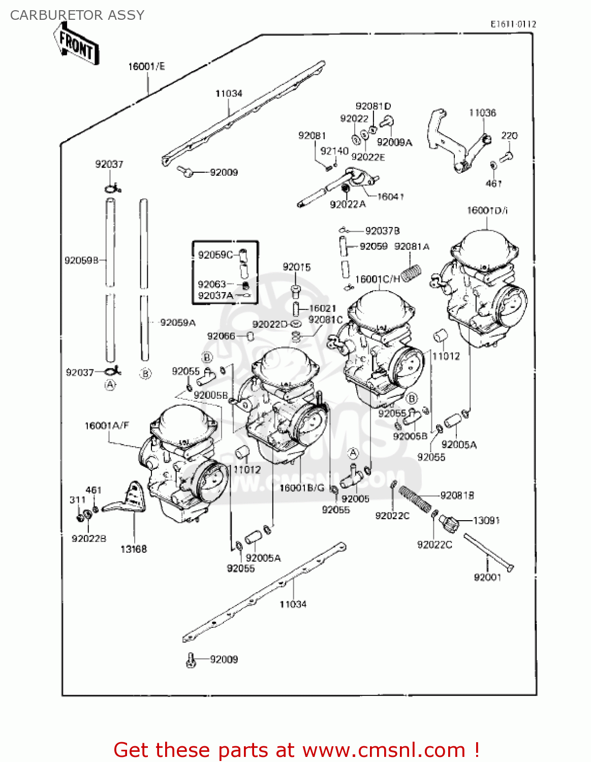 CARBURETOR ASSY KZ750F1 SHAFT 1983 USA CANADA / LTD
