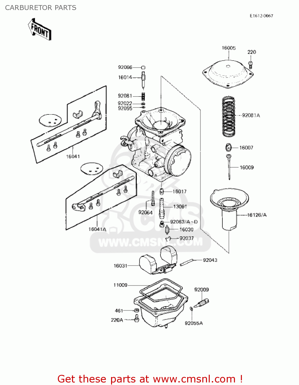 CARBURETOR PARTS KZ750F1 SHAFT 1983 USA CANADA / LTD