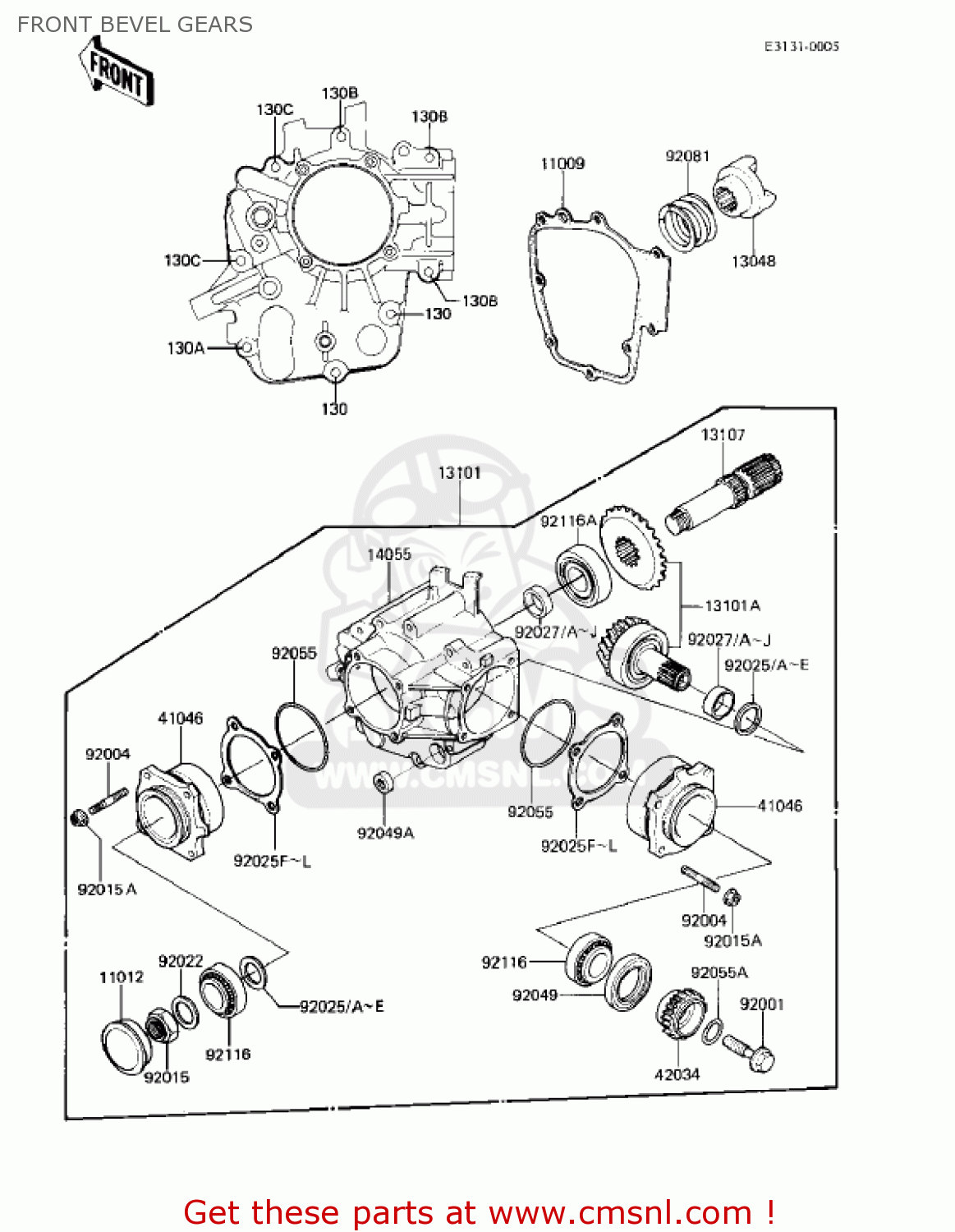 FRONT BEVEL GEARS KZ750F1 SHAFT 1983 USA CANADA / LTD