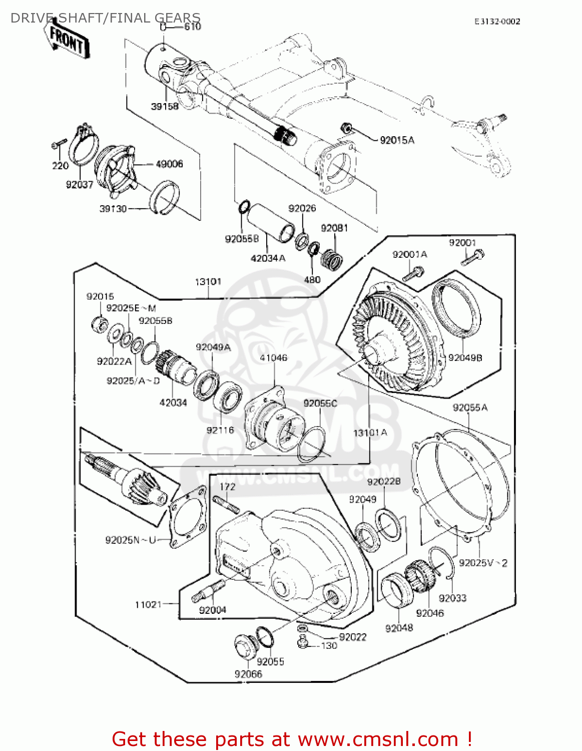 DRIVE SHAFT/FINAL GEARS KZ750F1 SHAFT 1983 USA CANADA / LTD
