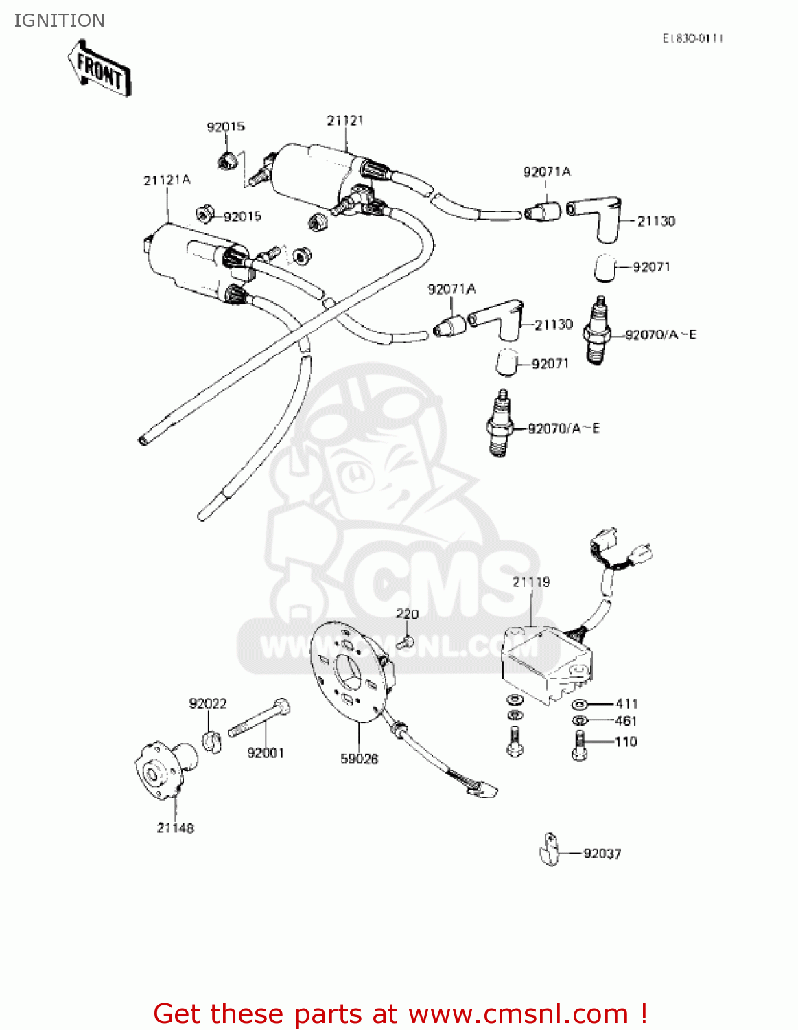 IGNITION KZ750F1 SHAFT 1983 USA CANADA / LTD