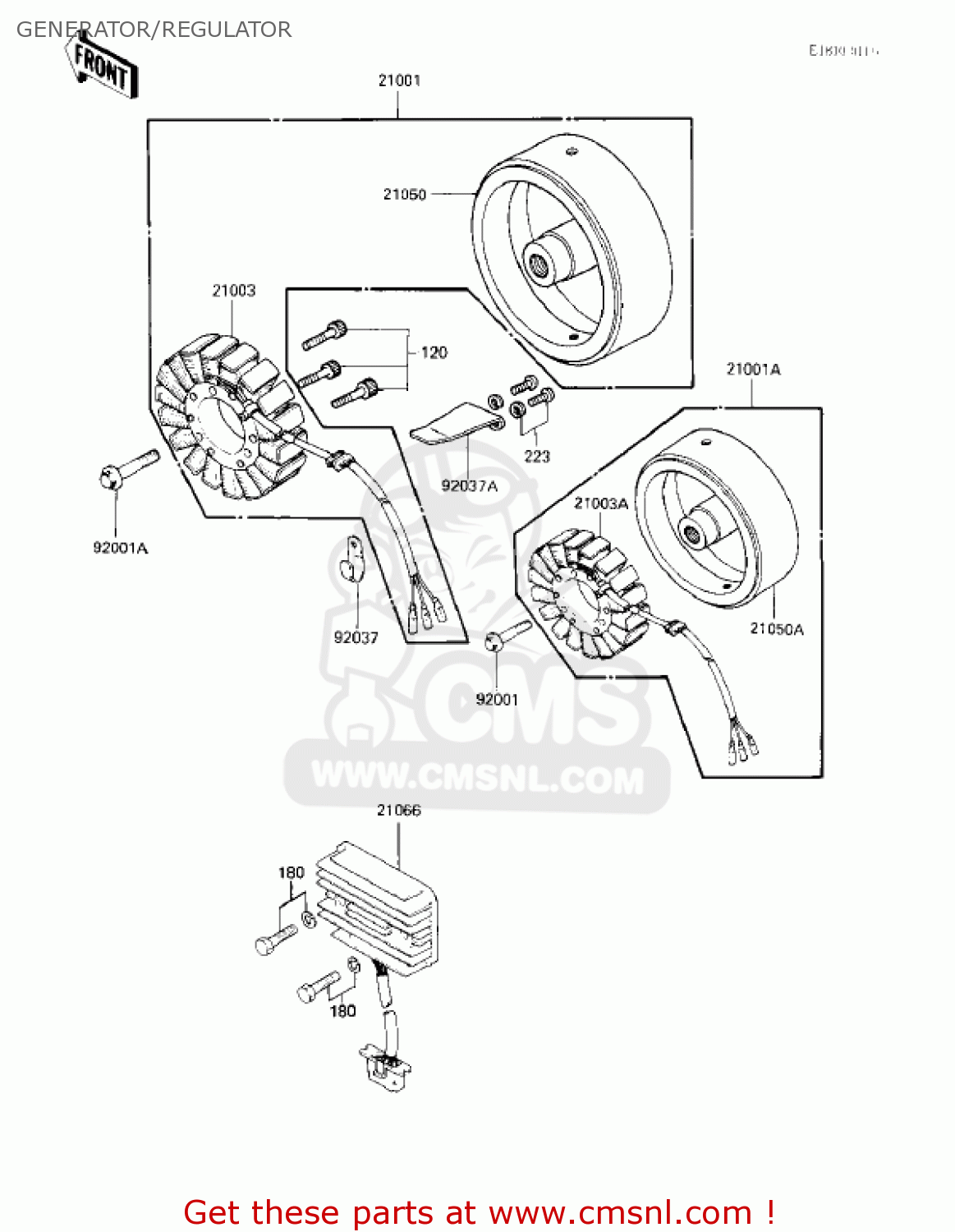 GENERATOR/REGULATOR KZ750F1 SHAFT 1983 USA CANADA / LTD
