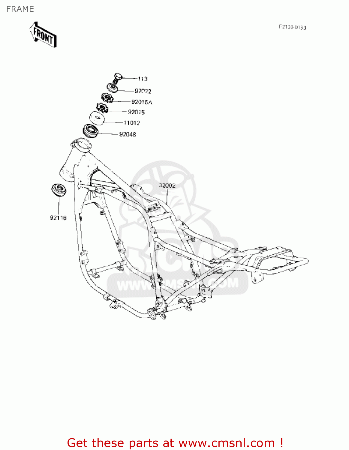 FRAME KZ750F1 SHAFT 1983 USA CANADA / LTD