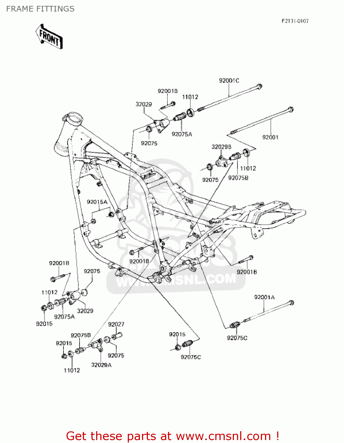 FRAME FITTINGS KZ750F1 SHAFT 1983 USA CANADA / LTD