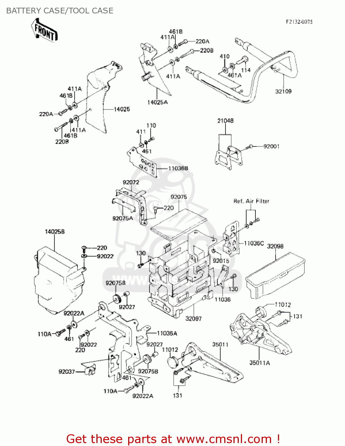 BATTERY CASE/TOOL CASE KZ750F1 SHAFT 1983 USA CANADA / LTD