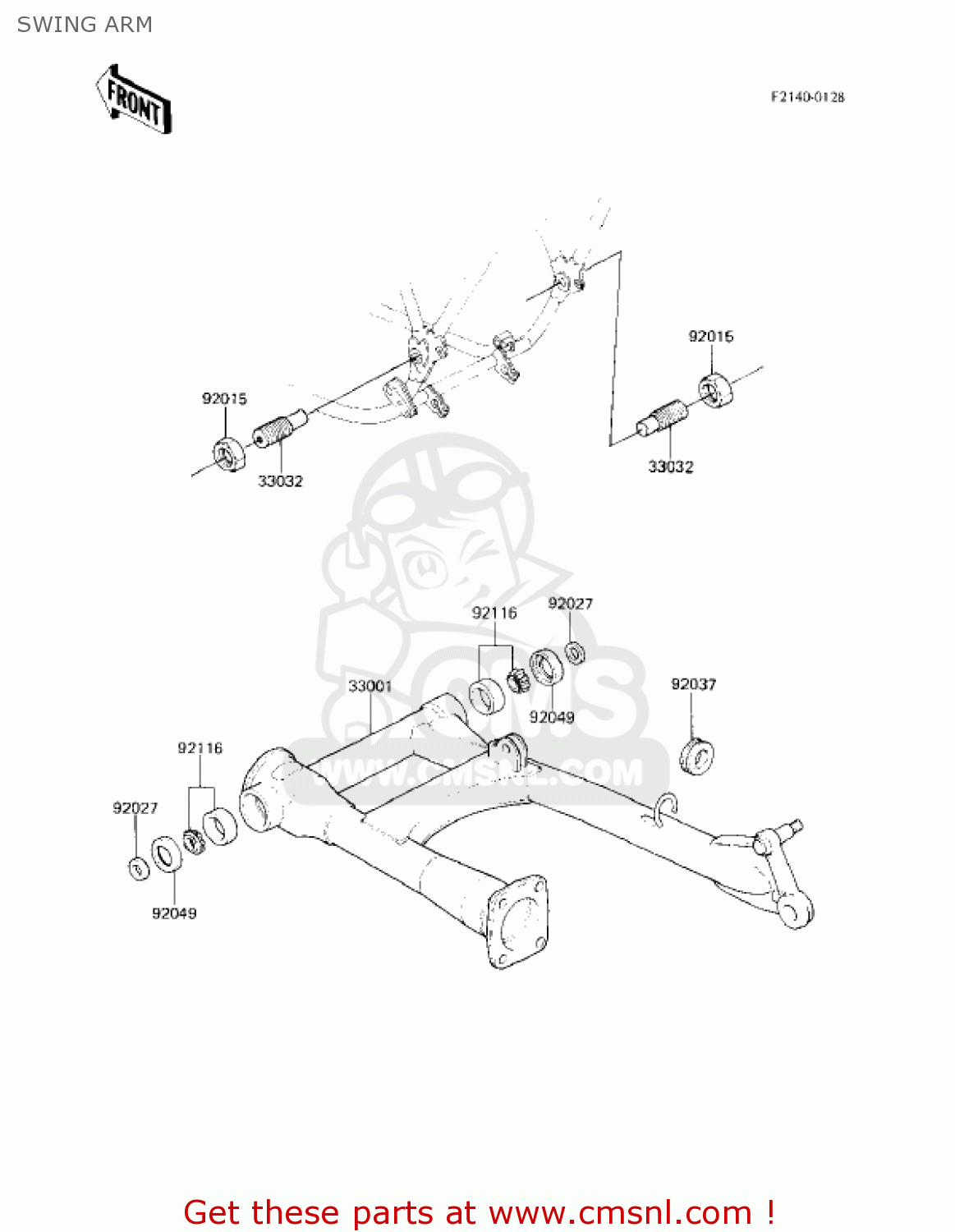 SWING ARM KZ750F1 SHAFT 1983 USA CANADA / LTD