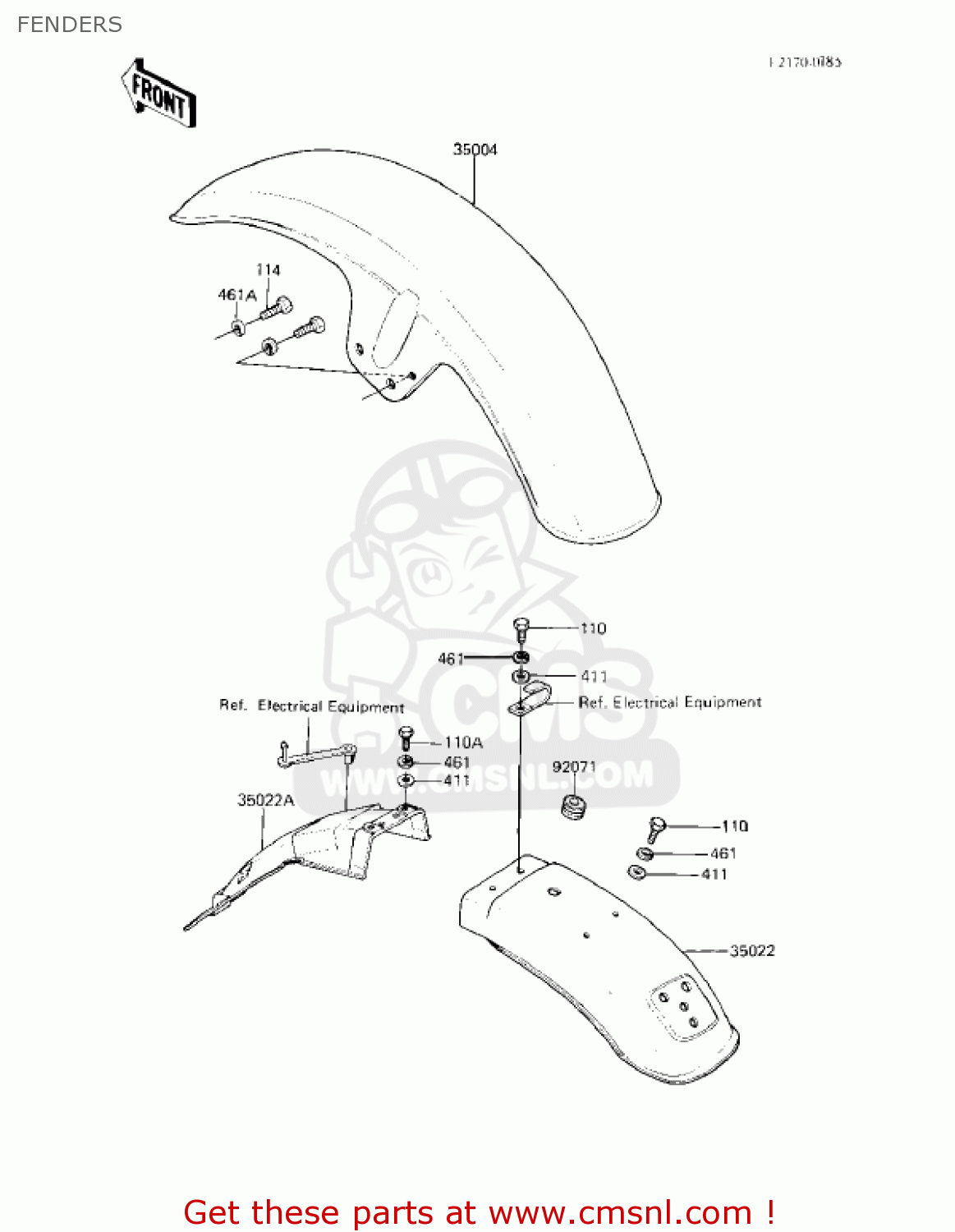 FENDERS KZ750F1 SHAFT 1983 USA CANADA / LTD